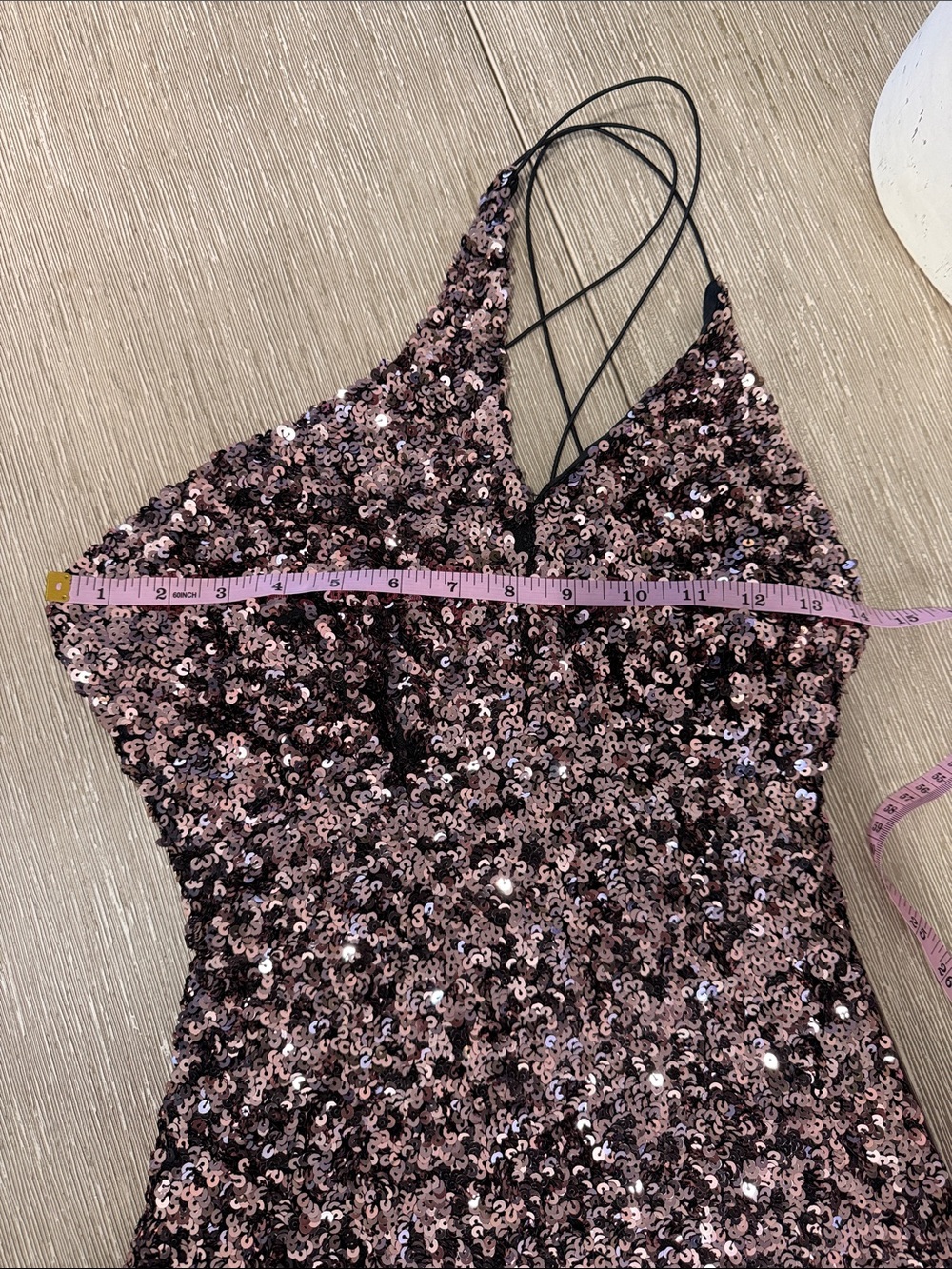ASTR The Label Stretch Sequin Cutout Asymmetric Party Mini Dress Rose Pink S - Picture 5 of 10